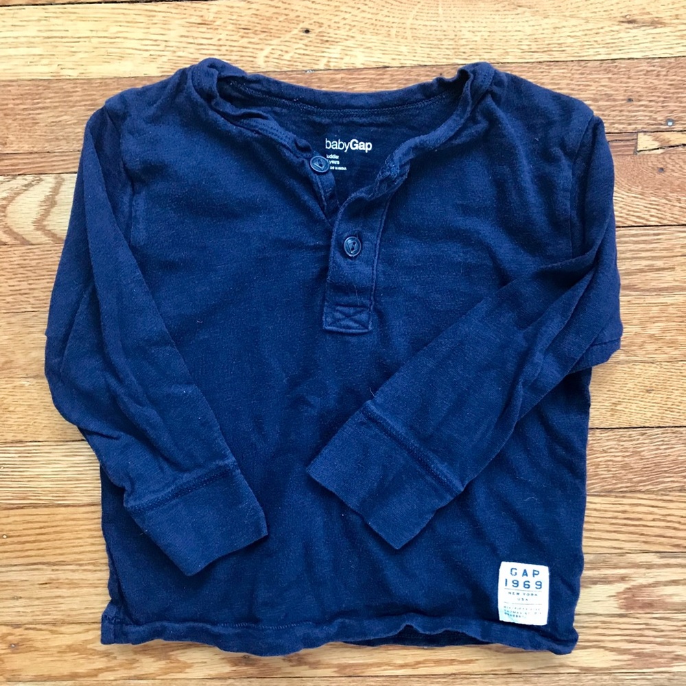 Gap Henley cotton t shirt - navy